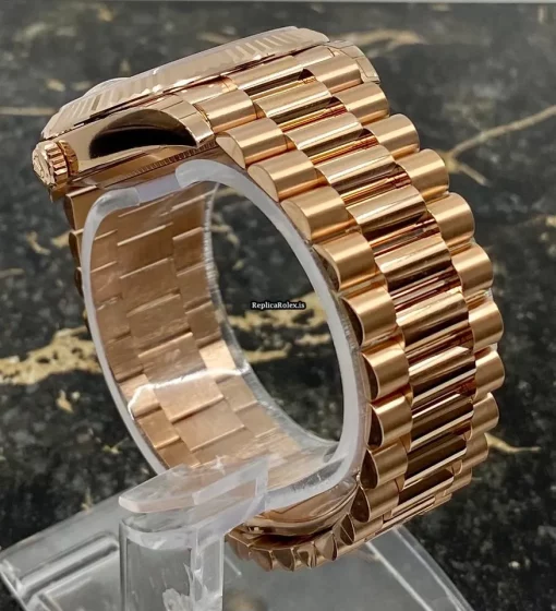 Trustworthy Fake Rolex Day-date 40 228235 Caliber 3255 Automatic Movement 40mm Rose Gold Case Mens/unisex Watch - Image 4