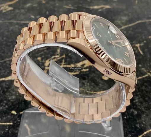 Trustworthy Fake Rolex Day-date 40 228235 Caliber 3255 Automatic Movement 40mm Rose Gold Case Mens/unisex Watch - Image 7