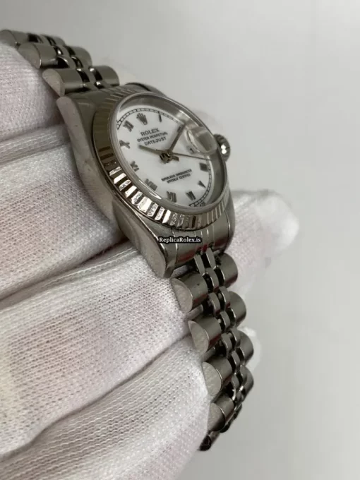 Excellent Replica Rolex Lady-datejust 69174 Caliber 2135 Automatic Movement 26mm Steel Case Womens Watch - Image 4