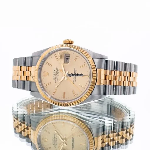 Fabulous Replica Rolex Datejust 16233 Automatic Movement 36mm Gold/steel Case Mens/unisex Watch - Image 2