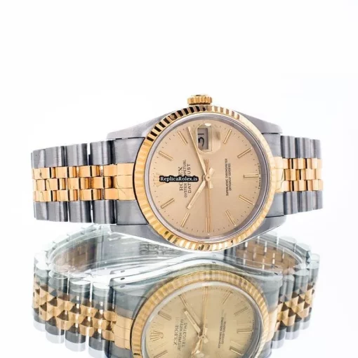 Fabulous Replica Rolex Datejust 16233 Automatic Movement 36mm Gold/steel Case Mens/unisex Watch - Image 6