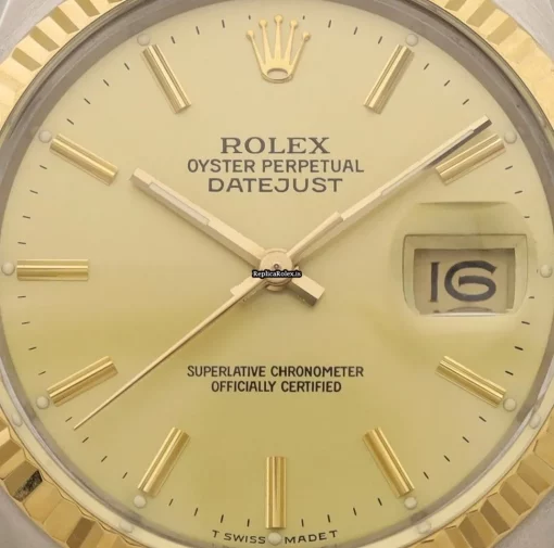 Incredible Fake Rolex Datejust 16013 Caliber 3035 Automatic Movement 36mm Gold/steel Case Mens/unisex Watch - Image 2