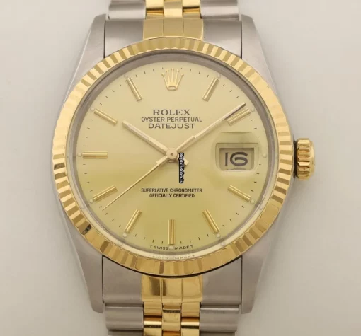 Incredible Fake Rolex Datejust 16013 Caliber 3035 Automatic Movement 36mm Gold/steel Case Mens/unisex Watch - Image 3
