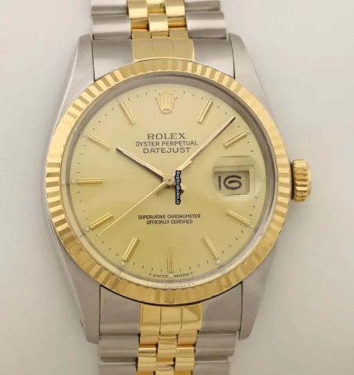 Incredible Fake Rolex Datejust 16013 Caliber 3035 Automatic Movement 36mm Gold/steel Case Mens/unisex Watch - Image 4