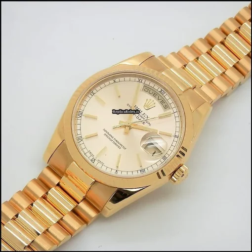 Excellent Fake Rolex Day-date 36 118238 Caliber 3155 Automatic Movement 36mm Yellow Gold Case Mens/unisex Watch - Image 11
