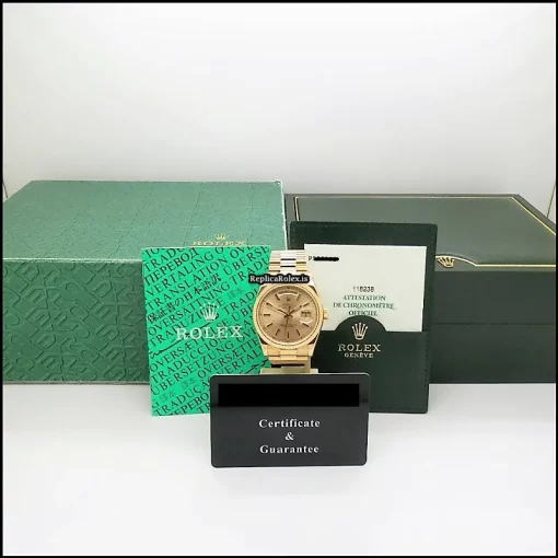 Excellent Fake Rolex Day-date 36 118238 Caliber 3155 Automatic Movement 36mm Yellow Gold Case Mens/unisex Watch - Image 2