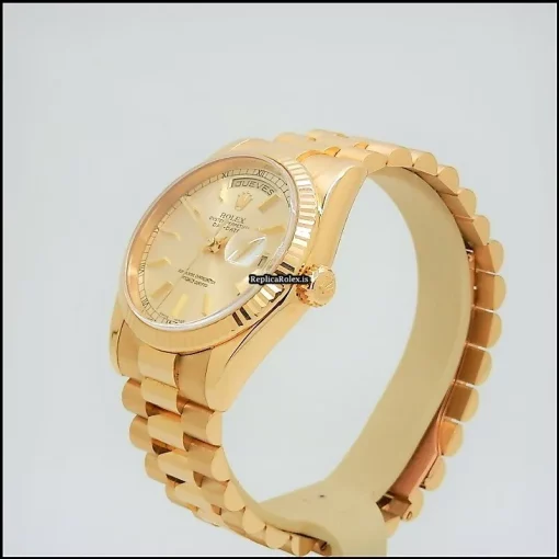 Excellent Fake Rolex Day-date 36 118238 Caliber 3155 Automatic Movement 36mm Yellow Gold Case Mens/unisex Watch - Image 6