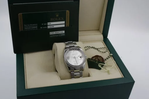 Swiss Replica Rolex Datejust 116244 Caliber 3135 Automatic Movement 36mm Steel Case Womens Watch - Image 13