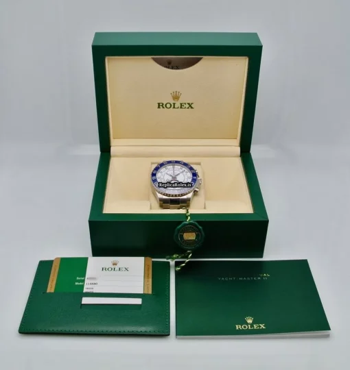 Excellent Fake Rolex Yacht-master II 116680 Caliber 4161 Automatic Movement 44mm Steel Case Mens/unisex Watch - Image 12
