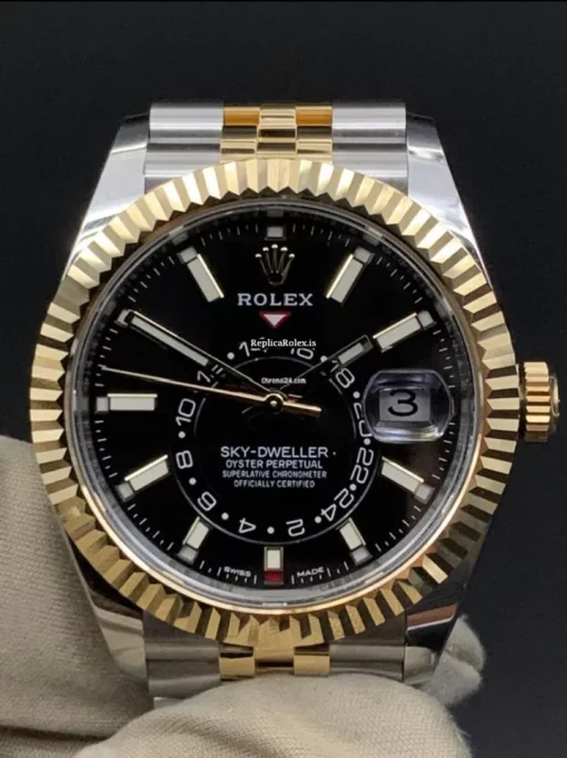 Great Replica Rolex Sky-dweller 326933 Caliber 9001 Automatic Movement 42mm Gold/steel Case Mens/unisex Watch - Image 2