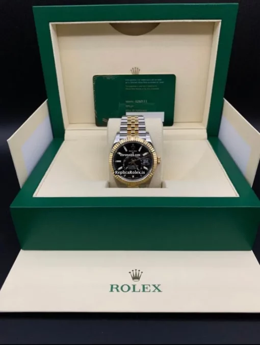Great Replica Rolex Sky-dweller 326933 Caliber 9001 Automatic Movement 42mm Gold/steel Case Mens/unisex Watch - Image 9