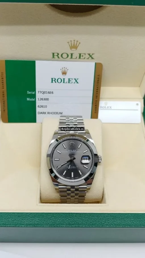 Amazing Fake Rolex Datejust 126300 Caliber 3235 Automatic Movement 41x48mm Steel Case Mens/unisex Watch - Image 3