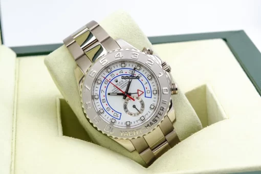 Inexpensive Fake Rolex Yacht-master II 116689 Caliber 4160 Automatic Movement 44mm White Gold Case Mens/unisex Watch - Image 8