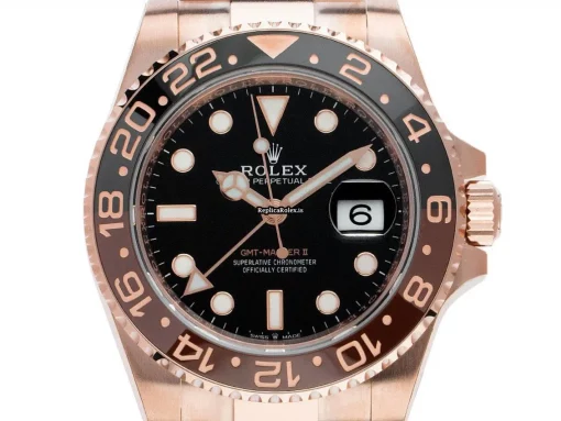 Pleasing Fake Rolex Gmt-master II 126715chnr Caliber 3186 Automatic Movement 40mm Rose Gold Case Mens/unisex Watch