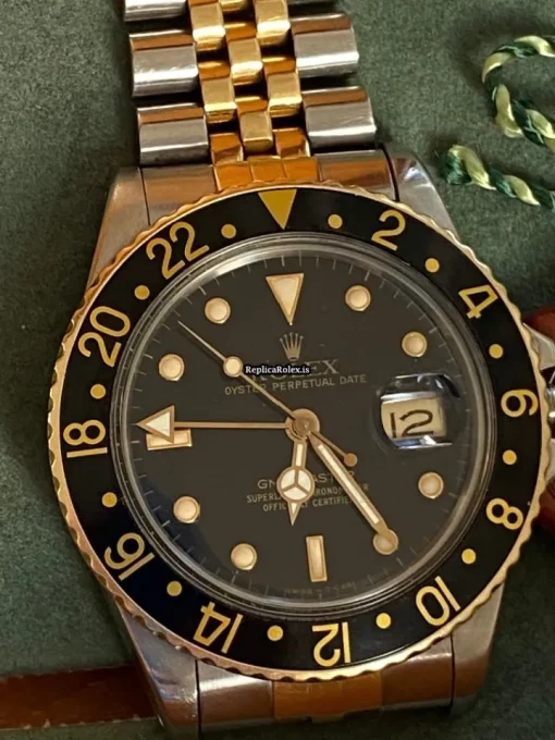 Terrific Replica Rolex Gmt-master 16753 Caliber 3075 Automatic Movement 40mm Gold/steel Case Mens/unisex Watch - Image 9