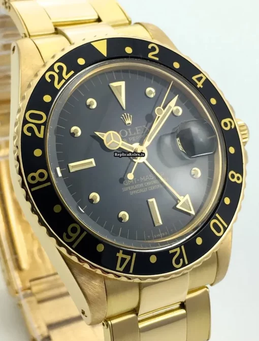 Swiss Copies Rolex Gmt-master 1675 Caliber 1570 Automatic Movement 40mm Yellow Gold Case Mens/unisex Watch