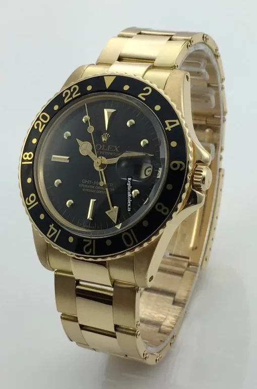 Swiss Copies Rolex Gmt-master 1675 Caliber 1570 Automatic Movement 40mm Yellow Gold Case Mens/unisex Watch - Image 16
