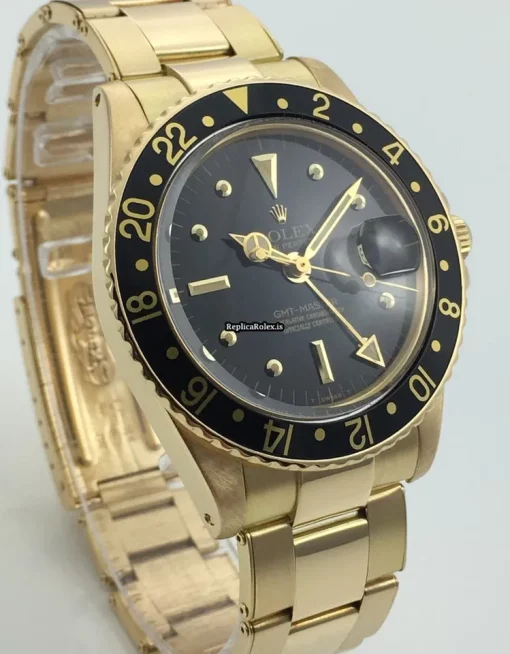 Swiss Copies Rolex Gmt-master 1675 Caliber 1570 Automatic Movement 40mm Yellow Gold Case Mens/unisex Watch - Image 2