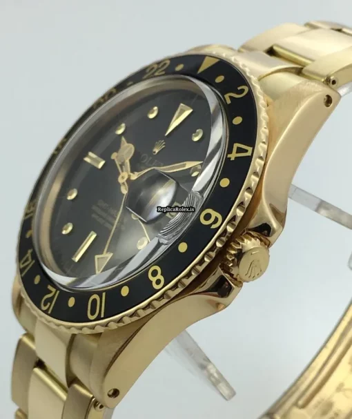 Swiss Copies Rolex Gmt-master 1675 Caliber 1570 Automatic Movement 40mm Yellow Gold Case Mens/unisex Watch - Image 8