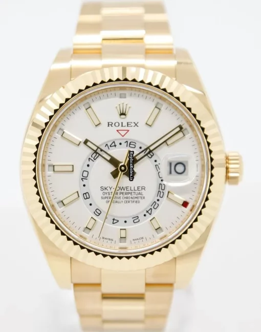 Superb Imitation Rolex Sky-dweller 326938 Caliber 9001 Automatic Movement 42mm Yellow Gold Case Mens/unisex Watch - Image 2