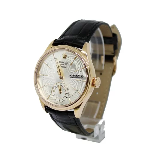 Popular Replica Rolex Cellini Dual Time 50525 Caliber 3180 Automatic Movement 39mm Rose Gold Case Mens/unisex Watch - Image 2