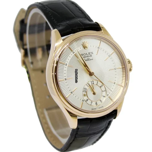 Popular Replica Rolex Cellini Dual Time 50525 Caliber 3180 Automatic Movement 39mm Rose Gold Case Mens/unisex Watch - Image 5