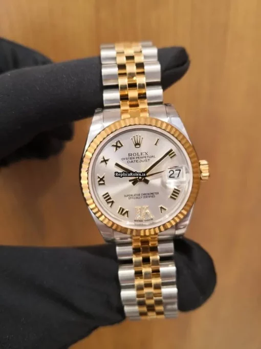 Beautiful Fake Rolex Lady-datejust 178273 Caliber 2235 Automatic Movement 31mm Gold/steel Case Womens Watch