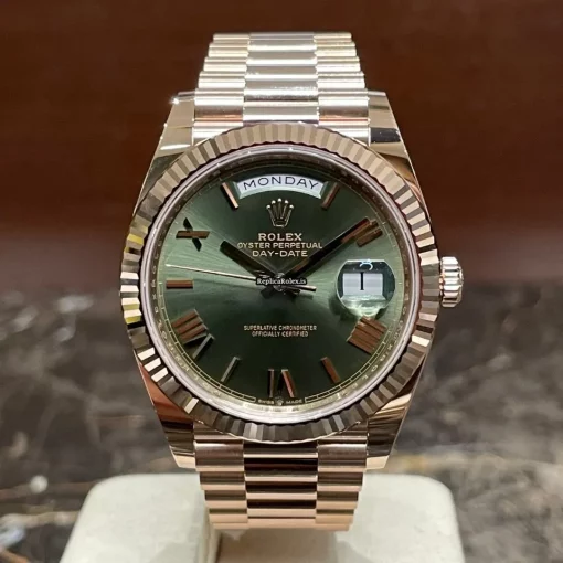 Fabulous Fake Rolex Day-date 40 228235 Caliber 3255 Automatic Movement 40mm Rose Gold Case Mens/unisex Watch