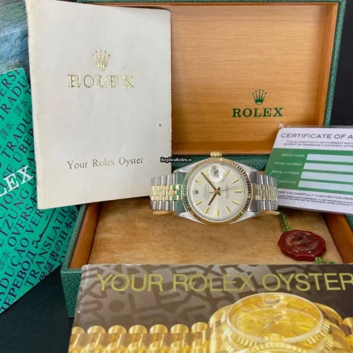 Superior Replica Rolex Datejust 1601 Caliber 1570 Automatic Movement 36x44mm Gold/steel Case Mens/unisex Watch - Image 2