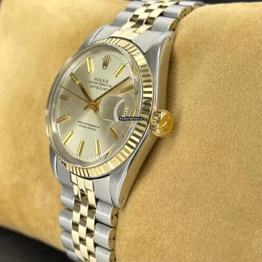 Superior Replica Rolex Datejust 1601 Caliber 1570 Automatic Movement 36x44mm Gold/steel Case Mens/unisex Watch - Image 5