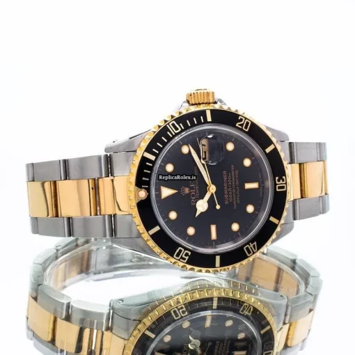 Terrific Replica Rolex Submariner Date 16613 Automatic Movement 40mm Gold/steel Case Mens/unisex Watch - Image 6