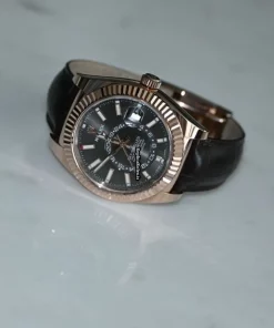 High-end Fake Rolex Sky-dweller 326135 Caliber 9001 Automatic Movement 42mm Rose Gold Case Mens/unisex Watch