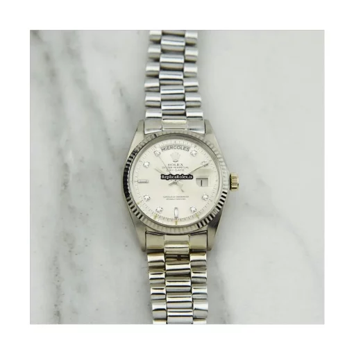 Quality Knockoff Rolex Day-date 36 1803 Caliber 1556 Automatic Movement 36mm White Gold Case Mens/unisex Watch - Image 2