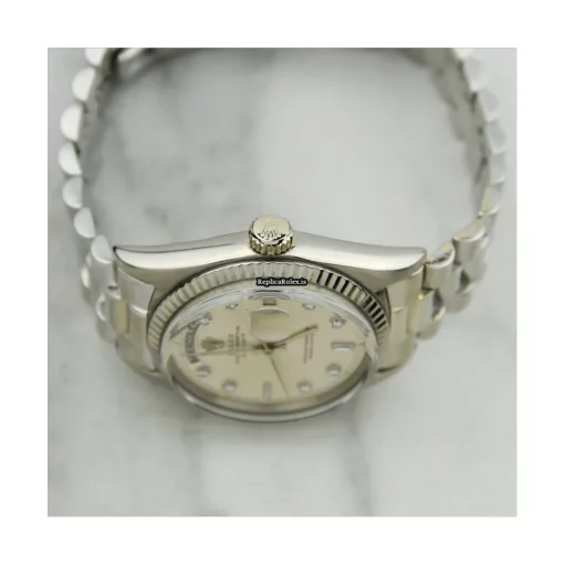 Quality Knockoff Rolex Day-date 36 1803 Caliber 1556 Automatic Movement 36mm White Gold Case Mens/unisex Watch - Image 3