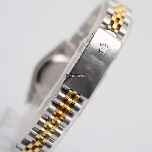 Best Replica Rolex Oyster Perpetual 67193 Automatic Movement 26mm Gold/steel Case Womens Watch - Image 6