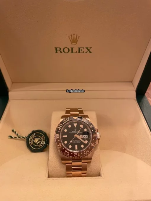 Wonderful Fake Rolex Gmt-master II 126715chnr-0001 Caliber 3285 Automatic Movement 40mm Rose Gold Case Mens/unisex Watch - Image 4