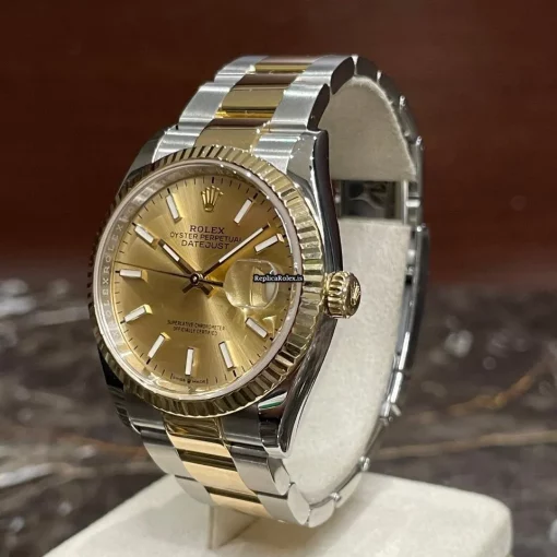 Fantastic Fake Rolex Datejust 126233 Caliber 3235 Automatic Movement 36mm Gold/steel Case Mens/unisex Watch - Image 3