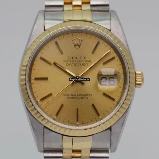 Lovely Replica Rolex Datejust 16233 Automatic Movement 36mm Gold/steel Case Mens/unisex Watch - Image 3