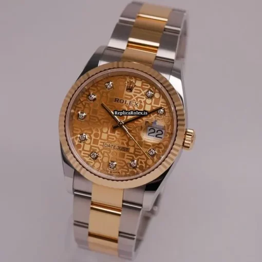 High-end Replica Rolex Datejust 126233 Automatic Movement 36mm Gold/steel Case Womens Watch - Image 2