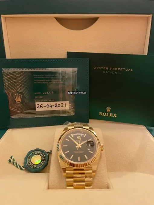 Amazing Replica Rolex Day-date 40 228238 Caliber 3255 Automatic Movement 40mm Yellow Gold Case Mens/unisex Watch - Image 5