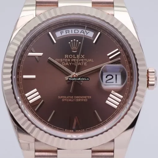 1:1 Knockoff Rolex Day-date 40 228235 Automatic Movement 40mm Rose Gold Case Mens/unisex Watch - Image 3