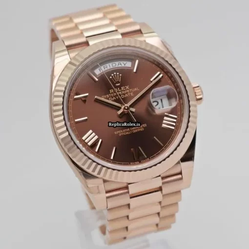 1:1 Knockoff Rolex Day-date 40 228235 Automatic Movement 40mm Rose Gold Case Mens/unisex Watch - Image 4