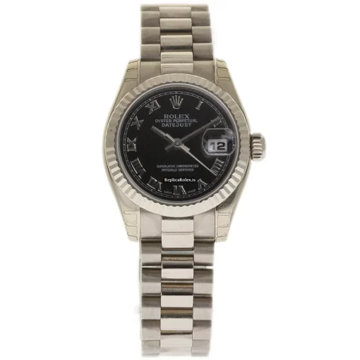 Excellent Replica Rolex Lady-datejust 179179 Caliber 2235 Automatic Movement 26mm White Gold Case Womens Watch - Image 2