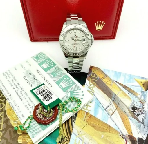 Popular Fake Rolex Yacht-master 168622 Caliber 2235 Automatic Movement 35mm Platinum Case Mens/unisex Watch