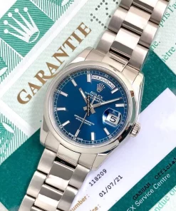 Nice Replica Rolex Day-date 36 118209 Caliber 3155 Automatic Movement 36mm White Gold Case Mens/unisex Watch