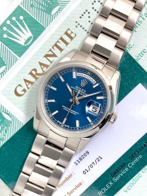 Nice Replica Rolex Day-date 36 118209 Caliber 3155 Automatic Movement 36mm White Gold Case Mens/unisex Watch