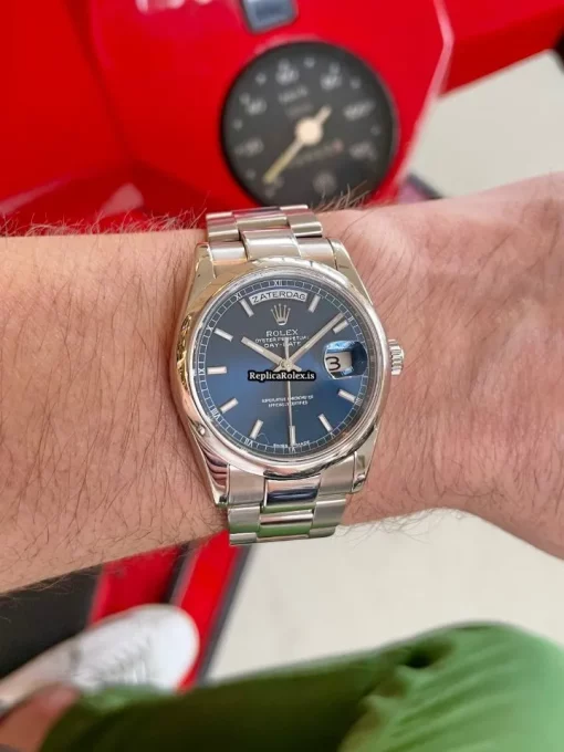 Nice Replica Rolex Day-date 36 118209 Caliber 3155 Automatic Movement 36mm White Gold Case Mens/unisex Watch - Image 2