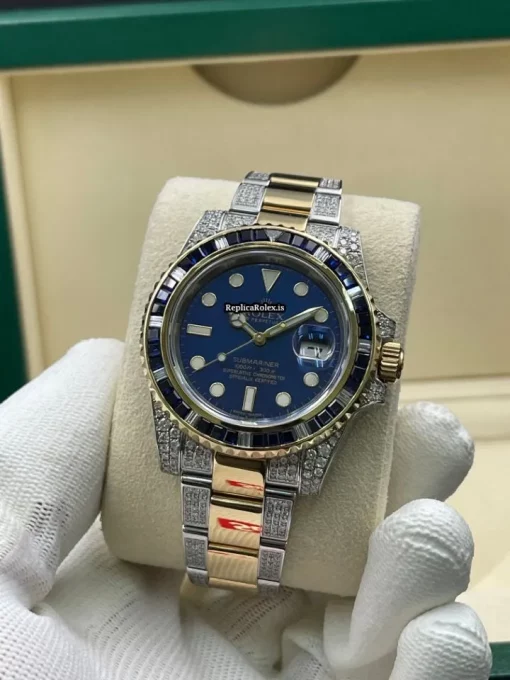 Trustworthy Replica Rolex Submariner Date 116613lb Caliber 3135 Automatic Movement 40mm Gold/steel Case Mens/unisex Watch - Image 4