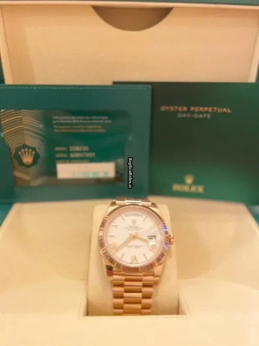 Appealing Fakes Rolex Day-date 40 228235 Caliber 3255 Automatic Movement 40mm Rose Gold Case Mens/unisex Watch - Image 6