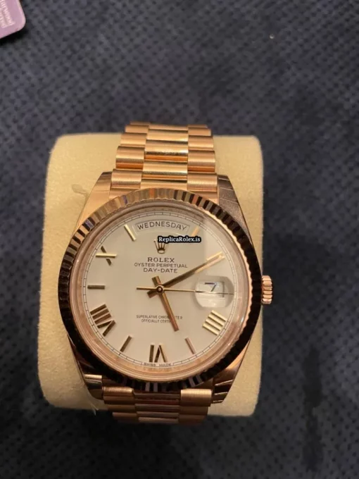 Appealing Fakes Rolex Day-date 40 228235 Caliber 3255 Automatic Movement 40mm Rose Gold Case Mens/unisex Watch - Image 8